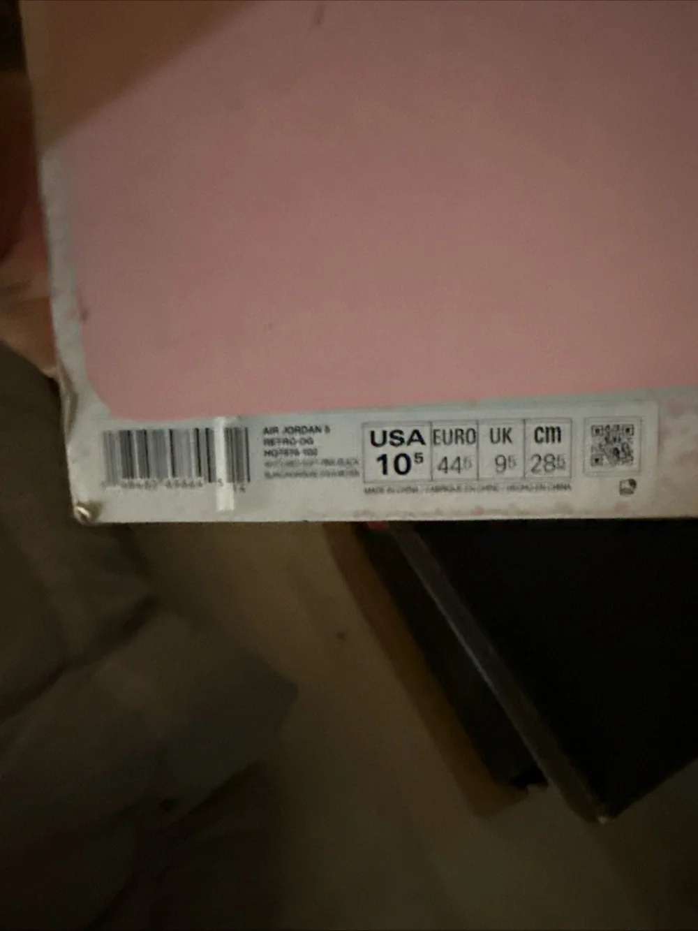 Size 10.5 - Air Jordan 5 Retro Medium Soft Pink, HQ7978-102, W Box, No Insoles
